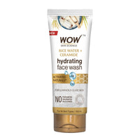 WOW Skin Science Rice Water & Ceramide Hydrating Face Wash | Brightens Skin | Tightens Pores | Locks in Moisture | Reduces Fine Lines | Improves Skin Elasticity | 100ml