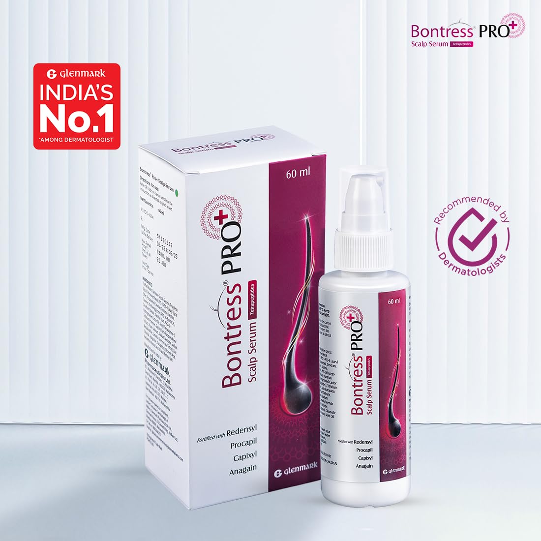 Bontress PRO+ Scalp Serum Fortified with Redensyl, Anagain, Capixyl,Procapil | Hair Serum for Hair Growth & Hair Fall 60ml