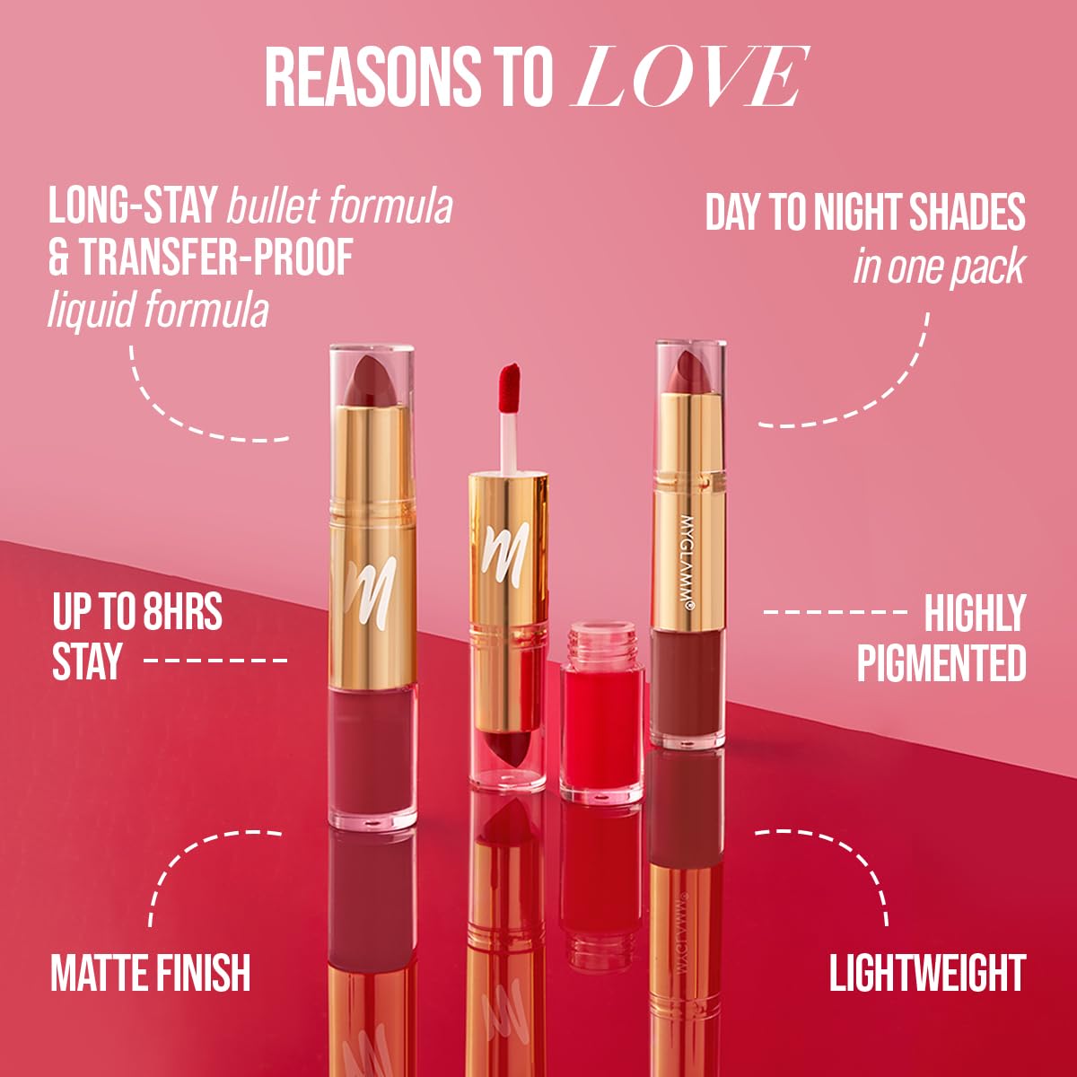 MyGlamm Super Duo Lipstick - Wicked Wine (Wine Shade) | Long Lasting, Highly Pigmented, 2 in 1 Liquid & Bullet Matte Lipstick (4.2g + 2.5ml)