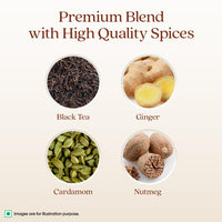 1868 by TATA Tea Kolkata Street Chai, Blend of Assam Black Tea, Ginger, Cardamom, Nutmeg, Spicy, Strong, Sweet, Whole Loose Leaf, From House of TATA (30 Cups/100g)