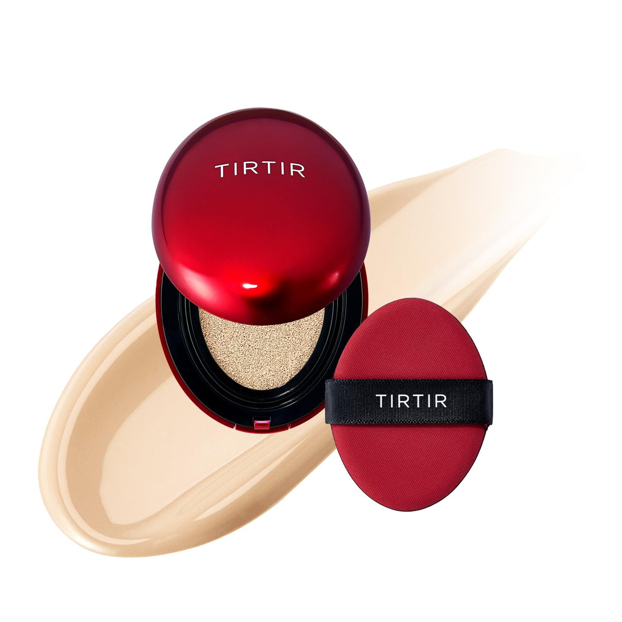 TIRTIR All Mask Fit Red Cushion Foundation, Full Coverage, Skin Fit, Satin Glow Finish, Korean Cushion Foundation #17W French Vanilla, 4.5G