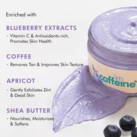Mcaffeine Blueberry Breeze Body Scrub for Glowing Skin With Coffee, Apricot & Shea Butter | Removes Tan, Nourishes, Moisturizes | Exfoliating Scrub | Fruity Aroma for Men & Women - 175G