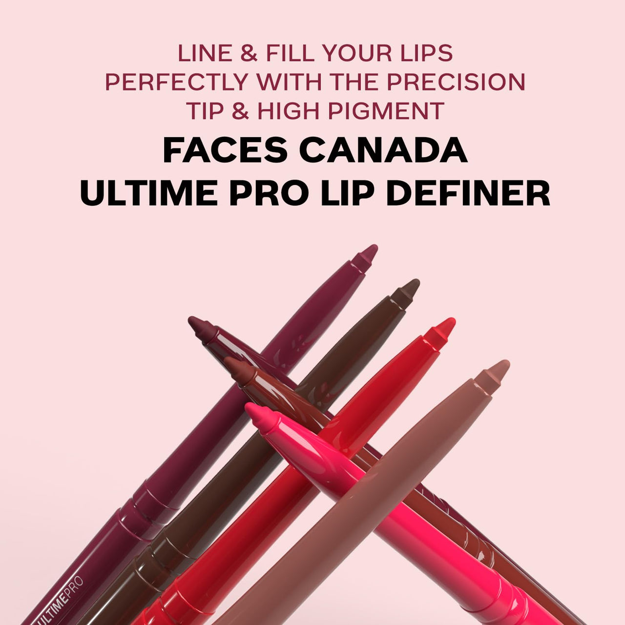 FACES CANADA Ultime Pro Lip Definer - Wine 14, 0.35g | Rich & Creamy Texture | Matte Finish | Fuller & Brighter Lips | Easily Blendable | Highly Pigmented | Waterproof & Smudgeproof