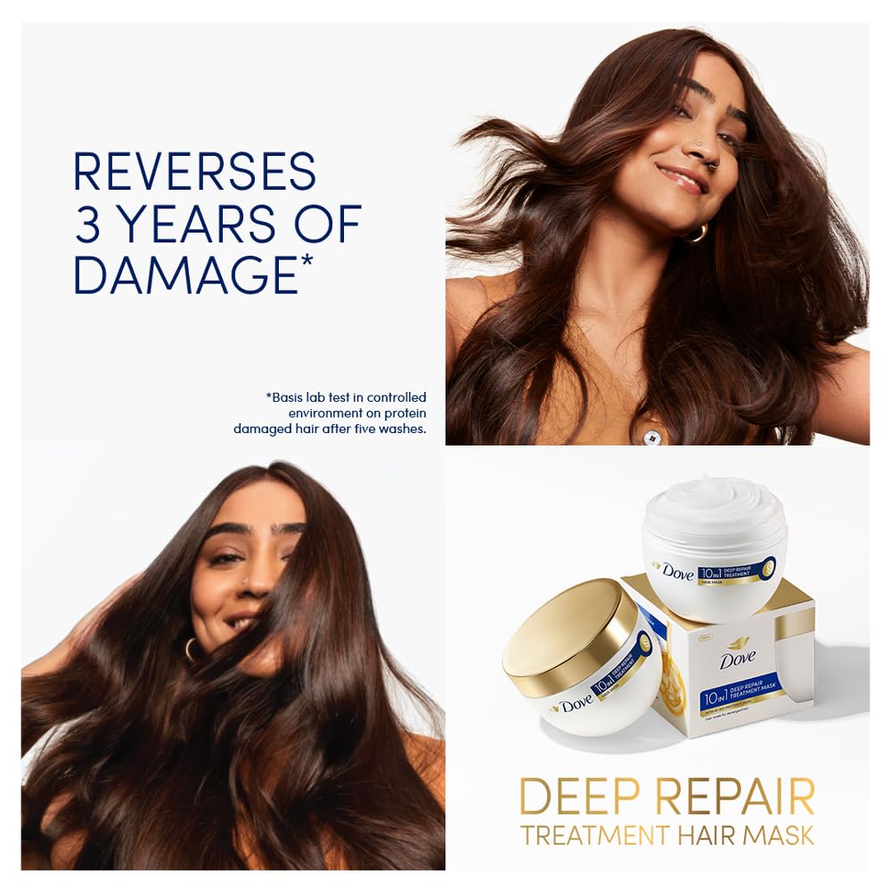 Dove Deep Repair Treatment Hair Mask For Damaged Hair With Bio Protein Care Sulphate & Paraben Free 120 ML