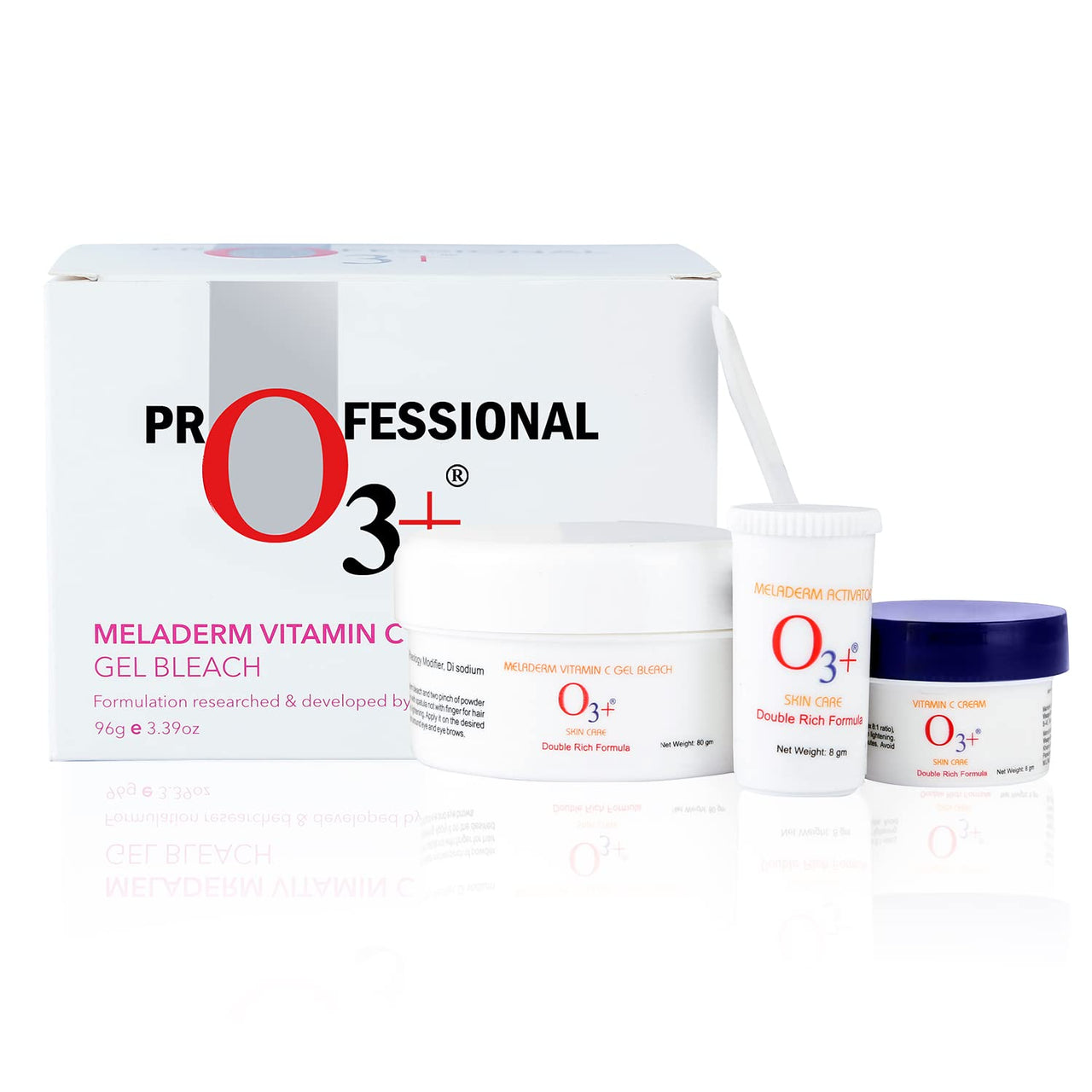 O3+ Meladerm Vitamin C Gel Bleach 96g for Skin Brightening Dull Skin | TAN Removal for Face, Suitable for Men & Women