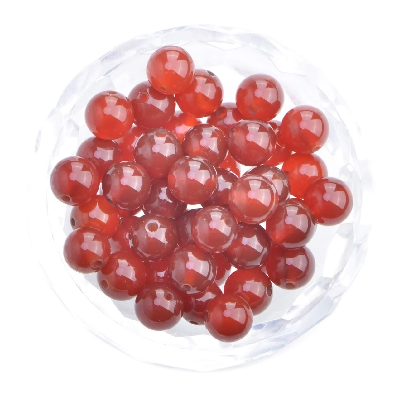 100Pcs Natural Crystal Beads Stone Gemstone Round Loose Energy Healing Beads with Free Crystal Stretch Cord for Jewelry Making (Carnelian, 6MM) Carnelian