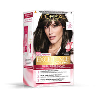 L'Oreal Paris Excellence Creme Hair Color, 3 Dark Brown/Natural Darkest Brown, 72Ml+100G & Excellence Creme Hair Color, 5 Light Brown/Natural Brown, 72Ml+100G