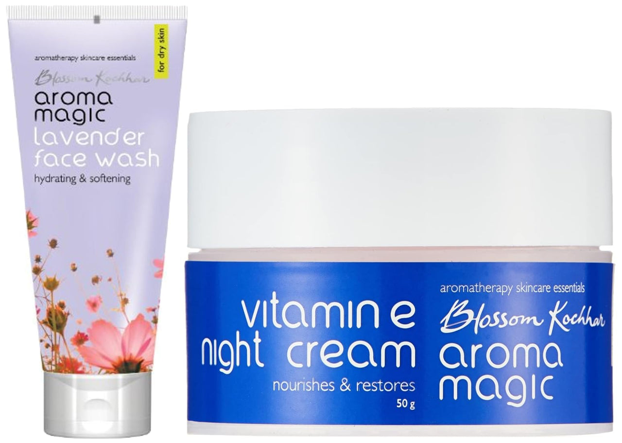 Aroma Magic Face Wash 100 ml (Lavender) And Aroma Magic Vitamin E Night Cream, 50g