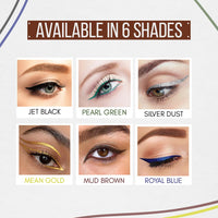 Million Colors Masterpiece Liquid Eyeliner | Metallic Waterproof Color Eyeliner | Quick Dry Smudge Proof | Long Lasting Eye Makeup | Mud Brown | 3 ml