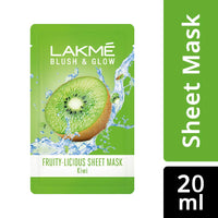 Lakmé Blush & Glow Kiwi Sheet Mask, 20 ml & Blush & Glow Strawberry Sheet Mask, 20 ml