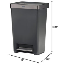 Rubbermaid Premier Series II Step-on Trash Can for Home and Kitchen, with Lid Lock and Slow Close, 13 Gallon, Charcoal, for Home/Kitchen/Hotel/Lobby/Office 13G - Classic Plastic
