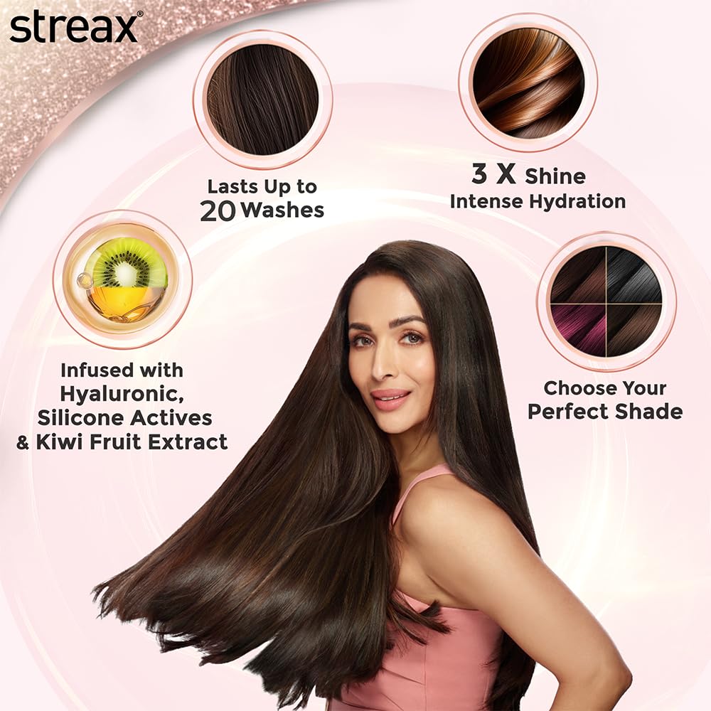 Streax Gel Hair Colour for Women & Men, Natural Black 1, 150 ml I Black I Ammonia Free, Hair Dye |Permanent Hair Colour| 100% Grey Coverage| Brown Hair Color|Lasts Upto 20 Washes