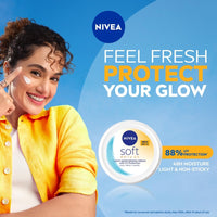 NIVEA Soft Daily UV Light Moisturising Cream with SPF-15, Vitamin E, Shea butter and Jojoba oil | Light Weight & Non Greasy | 48H Hydration| UV Protection | All Skin types |200ml