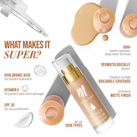 MyGlamm Super Serum Foundation - 302W Wheat, 33 gm
