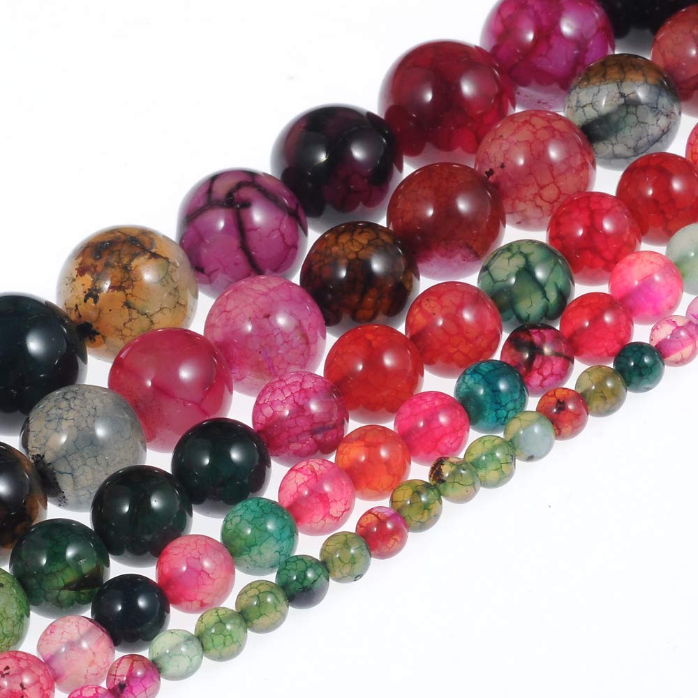 Stone Beads 6mm Multi-Color Tourmaline Gemstone Round Loose Beads Crystal Energy Stone Healing Power for Jewelry Making DIY,1 Strand 15"