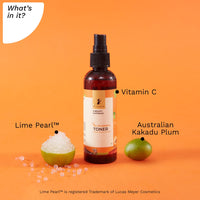 Pilgrim Australian 1% Vitamin C Toner for glowing skin with Kakadu Plum & Lime Pearl™ | Vitamin C toner for dry skin | Vitamin C toner for open pores tightening & refining | Alcohol free | 100 ml