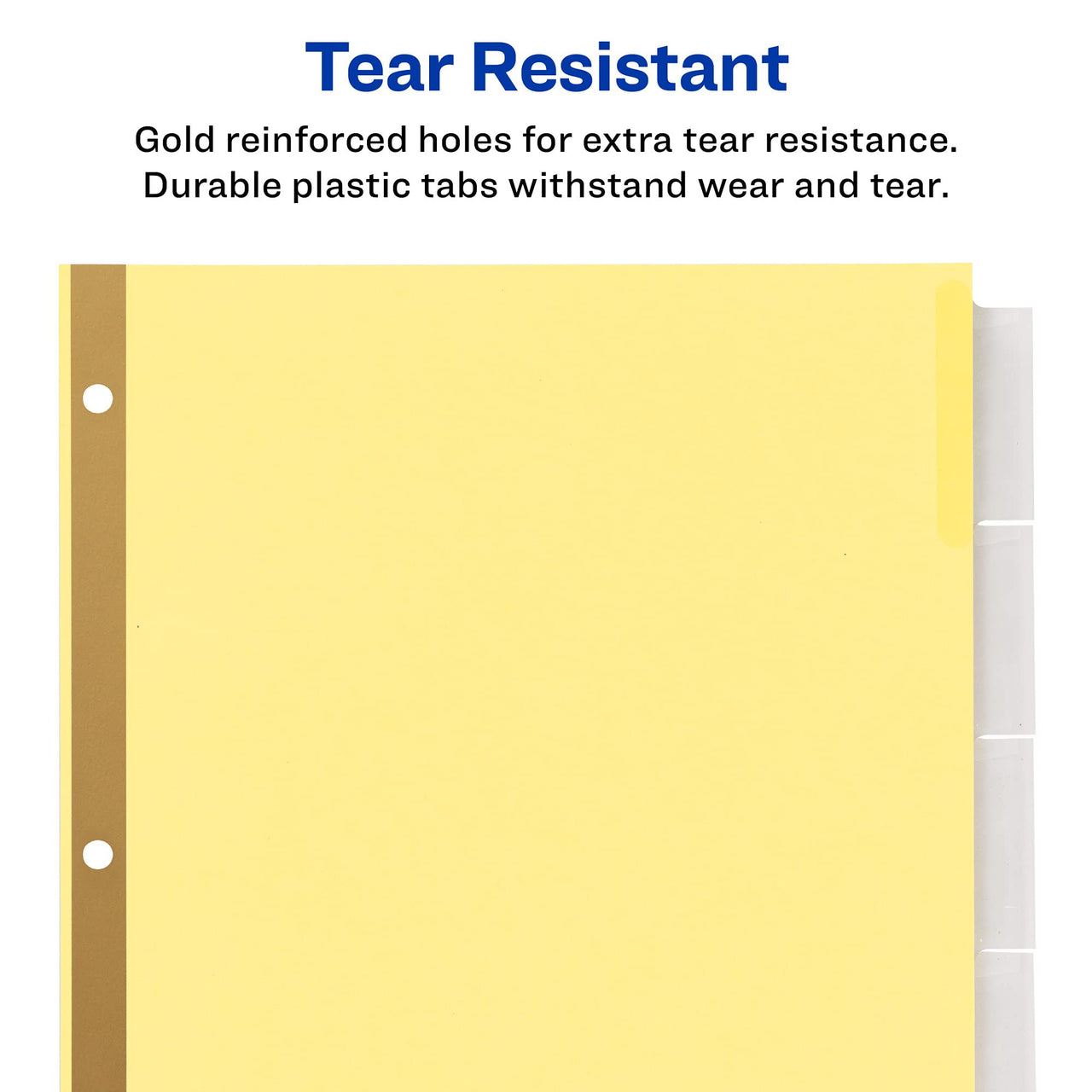 Avery Big Tab Insertable Dividers for 3 Ring Binders, 5-Tab Set, Buff Paper, Clear Tabs, 1 Binder Divider Set (11110)