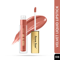 Seven Seas Touch N Try Velvet Liquid Lipstick | Matte Finish | One Swipe Application | Non Transfer | Water Proof | Liquid Lipstick for Women | Long Lasting Stay Up to 8 Hours (08, 4ML)