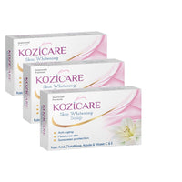 Kozicare Kojic Acid, Vitamin E, Arbutin Skin Whitening Soap, 75g (Pack Of 3) & Kojic Acid, Arbutin, Glutathione Skin Whitening & Lightening Cream, 15g (Pack Of 4)