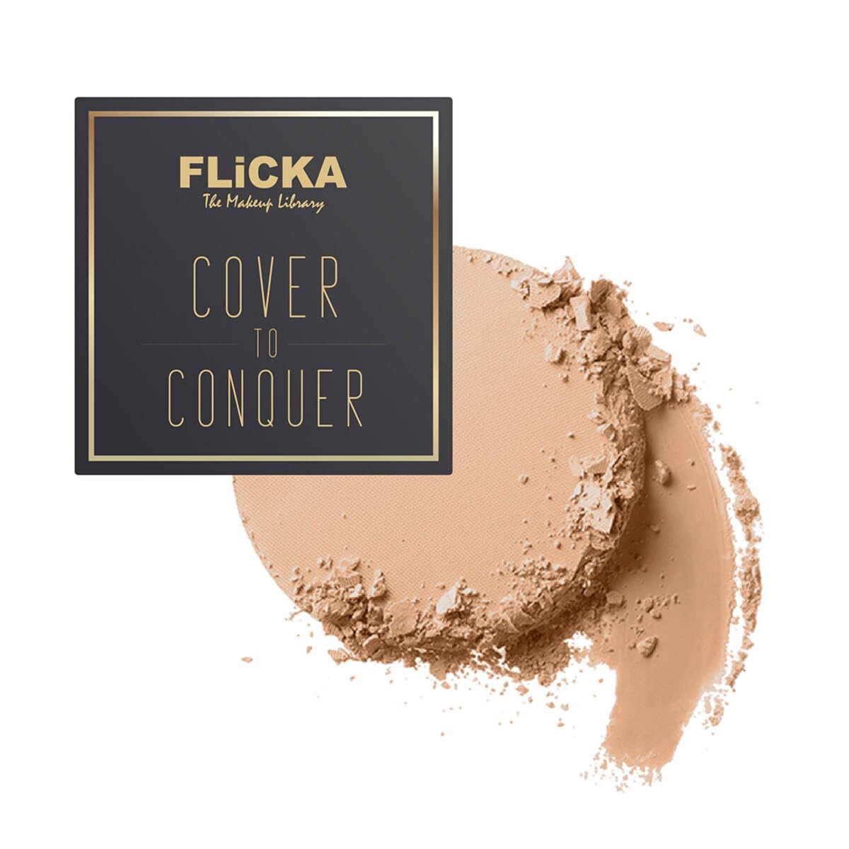 FLiCKA Cover To Conquer Compact Powder For Velvet Matte Finish, Long-Lasting, Smooth Finish| Absorbs Oil, Waterproof Formula, Prevents Creasing| 05 Coffee, 9g