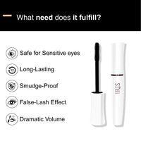 IRIS - Volumizing Mascara (12 Hrs Hold) | Lash Growth Formula - Dermatologically & Ophthamologically Tested | Smudgeproof and LightWeight | Black 12 ml