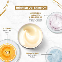 Streax Bright & Shine Serum Infused Face Cream Gel, 50 gm with 6% Vitamin C & Glycolic Acid