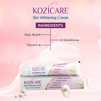 Kozicare Kojic Acid, Vitamin E, Arbutin Skin Whitening Soap, 75g (Pack Of 3) & Kojic Acid, Arbutin, Glutathione Skin Whitening & Lightening Cream, 15g (Pack Of 4)