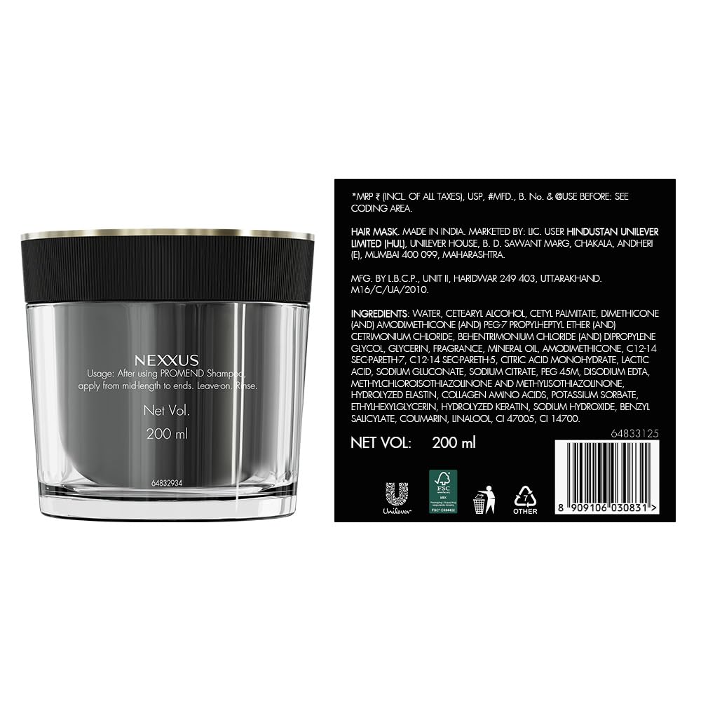 Nexxus Promend Repair Keratinizing Treatment Mask For Damaged Hair 200ml | 12 X Stronger | 200% Smoother | Crafted with Magnolia Parfum Fragrance Profile
