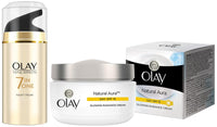 Olay Day Cream Natural White Fairness Moisturiser SPF 24, 50g & Olay Night Cream Total Effects 7 in 1, Anti-Ageing Moisturiser, 50g