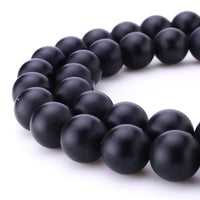 BEADNOVA Black Matte Onyx Beads Natural Crystal Beads Stone Gemstone Round Loose Energy Healing Beads with Free Crystal Stretch Cord for Jewelry Making (8mm, 45-48pcs) 8mm 13) Black Matte Onyx Beads