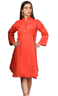 DHRUVI TRENDZ Kurti for Women || Soft Cotton Plain Long Straight Kurtis for Girls || Stitched Collar Kurta || Ideal for Office || Casual || Collage || Festival Wear Kurtis for Ladies