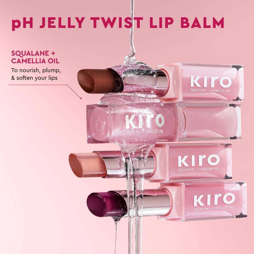 Kiro pH Jelly Twist Colour Adapting Lip Balm - Grape Ice, 3g | Clear to Pink Tint | Hydrating Vegan Lip Balm with Squalane & Camellia Oil