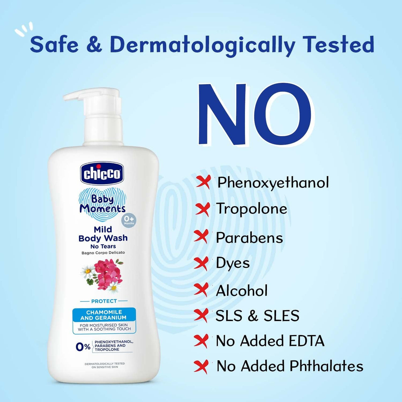 Chicco Baby Moments Mild Body Wash Protect, New Advanced formula with Natural Ingredients, No tears, Suitable for Baby’s Body Wash, No Phenoxyethanol and Parabens (200ml)