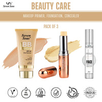 Seven Seas Face Makeup Set For Fair Skin Tone Daily Use Makeup Pack OF 3 (Skin)
