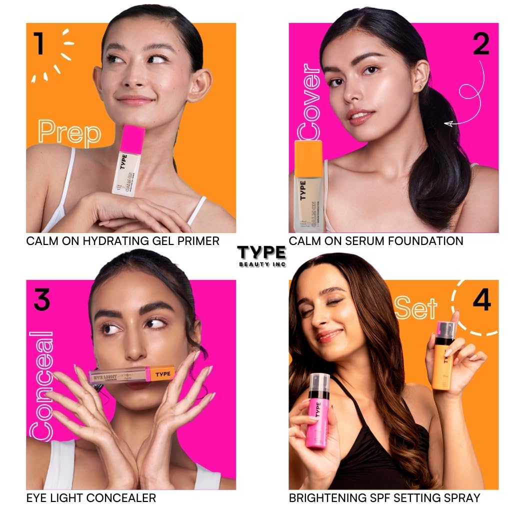TYPE BEAUTY INC. Brightening Setting Spray with SPF 35 PA++++ | 12Hr Long-Lasting & Hydrating | Natural Finish for Dark Spots & Dull Skin | Brightening & Lightweight | Makeup Fixer | 60ML