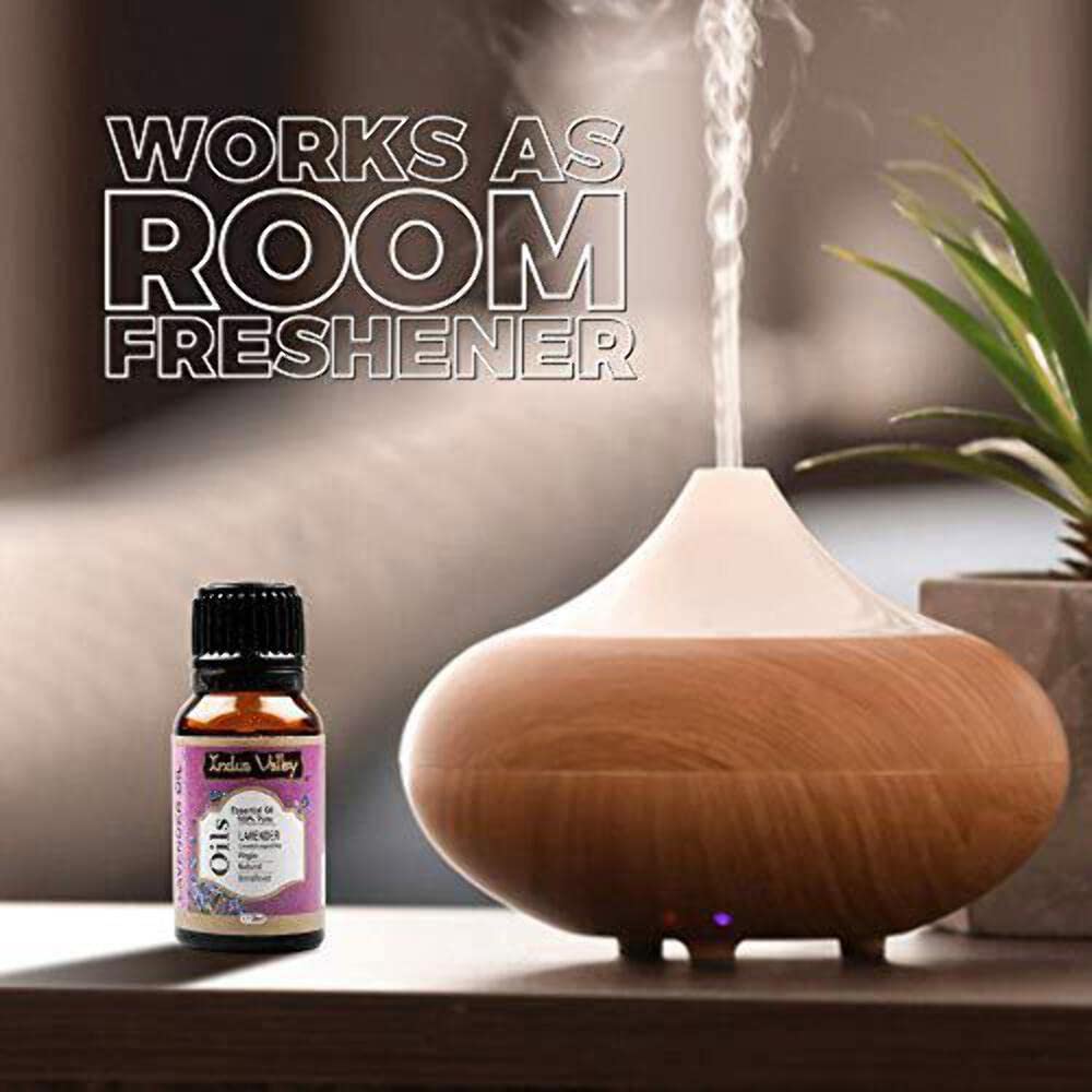 Indus Valley 100% Pure Natural & Organic, Undiluted Lavender Essential Oil with Dropper for Skin, Hair Care -15ml