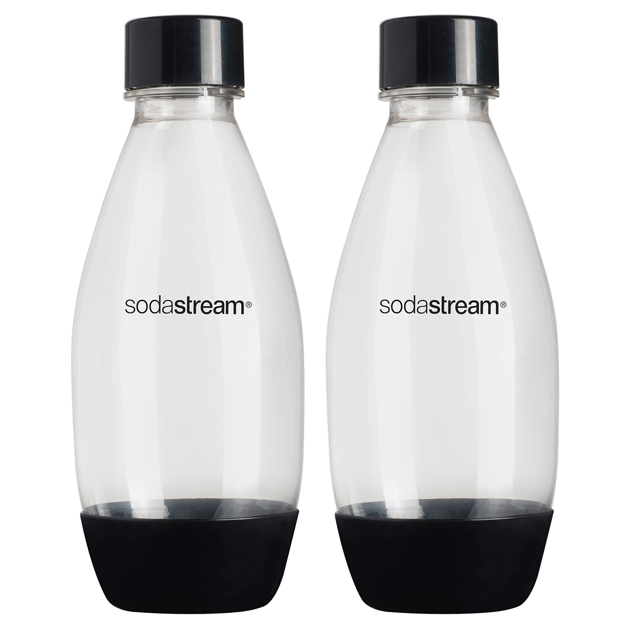 sodastream 0.5L Twin Pack Dishwasher Safe Slim Bottle (Black) Dishwasher Safe Black 0.5L Pack of 2