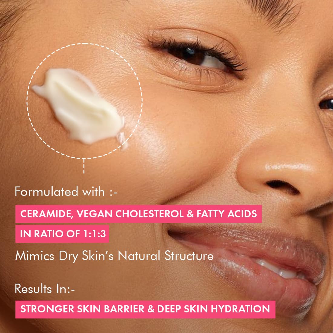 mCaffeine Ceramide Intense Barrier Repair Cream | 72Hrs Deep Skin Moisturization | Repairs & Strengthens Skin | Soothing & Creamy Moisturizer For Dry to Very Dry Skin | For Men & Women - 50ml