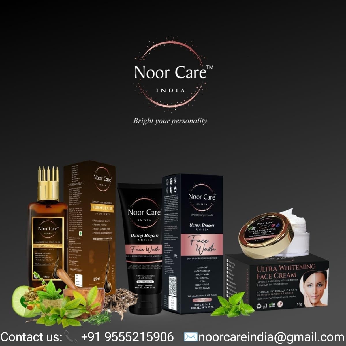 Noor Care INDIA Fairness Cream For Men & Women |Reduces Dark Spots, Boosts Radiance Now Available in Small Trail Pack (8g -Pack Of 1)