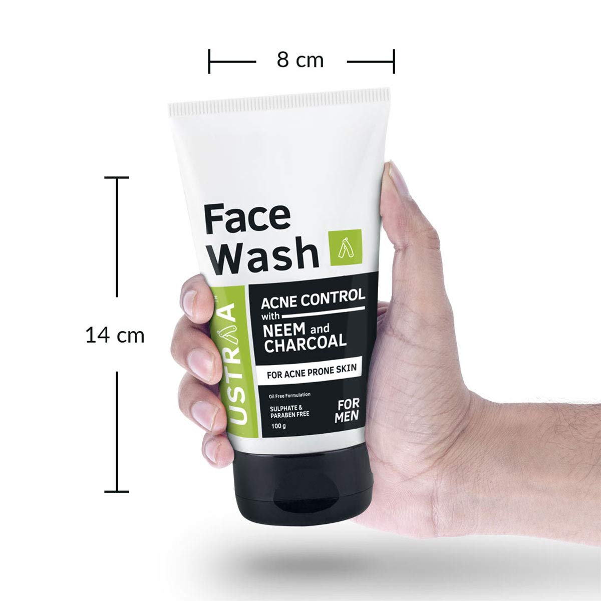 Ustraa Face Wash Acne Control - With Neem & Charcoal - 100g - Oil control, Prevents Acne & Night Cream - De-Tan & Anti-aging Cream for Men - 50g | for Effective Tan Removal