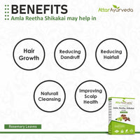 Attar Ayurveda Amla, Reetha, Shikakai powder for Hair growth | Natural Hair cleanser | 100% Pure and Natural | No-SLS, No-Paraben