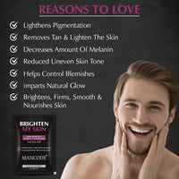 Mancode Brighten My Skin Facial Kit for Men - 58 g | Salon-Like Glowing Skin in 6 Easy Steps | Improves Skin Texture | Instant Glow | Suitable for all skin types