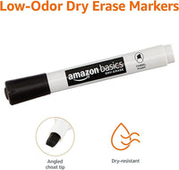 Basics 12-Pack Low-Odor Chisel Tip Dry Erase White Board Markers - Black 1 Count (Pack of 12)