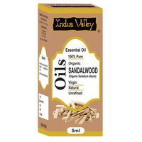 Indus Valley 100% Pure Natural & Organic, Undiluted Sandalwood (Chandan) Essential Oil for Skin, Hair Care - 5 ml