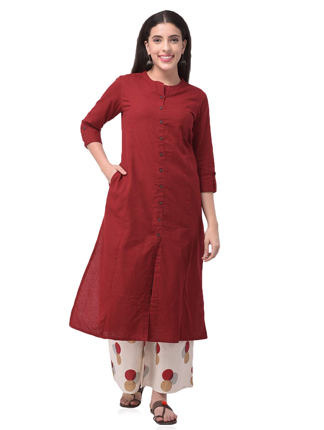 Pistaa's  Women's  Cotton Solid Readymade Salwar Suit Set