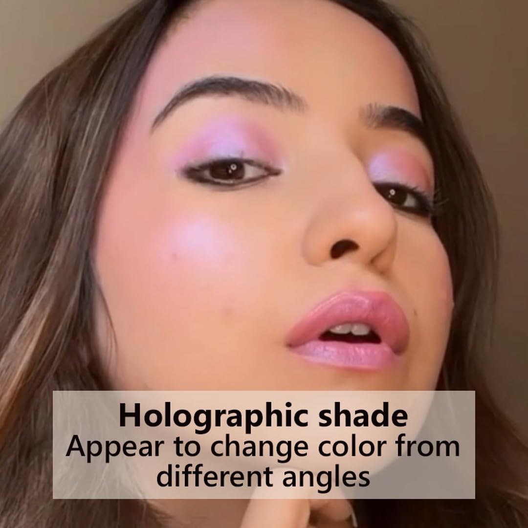 Lavenza Color Pop SWIRL - Holographic Liquid Eyeshadow, Highlighter & Lip Topper (3in1) | Vegan, Silicone & Talc FREE, Long-lasting Duochrome Pink & Metallic Sheen