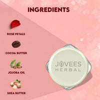 Jovees Herbal Sugar & Rose Petal Replenishing Lip Balm For Soft, Shiny and Glossy Lips | Lip Balm For Dark, Pigmented, Dry, Flaky Lips | 24 Hour Hydration | Rejuvenates Dry and Chapped Lips- 8g