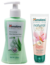 Himalaya Moisturizing Aloe Vera Face Wash, 200ml and Himalaya Herbals Fairness Kesar Face Wash, 100ml