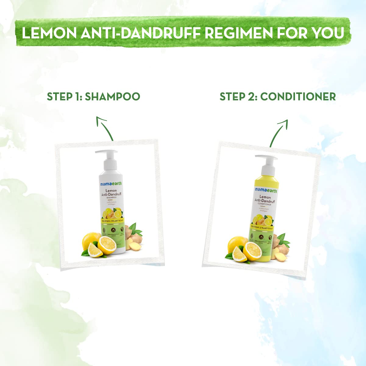 Mamaearth Lemon Anti-Dandruff Conditioner With Lemon & Ginger For Soft & Smooth For All Types Hair 250 Ml