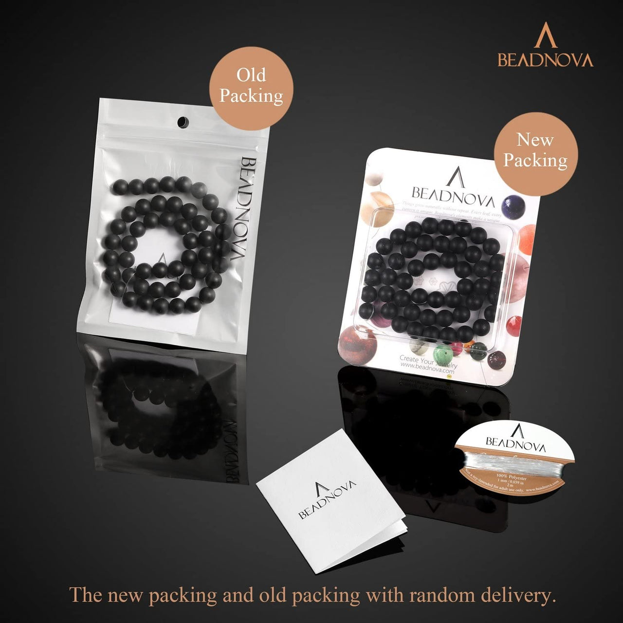 BEADNOVA Black Matte Onyx Beads Natural Crystal Beads Stone Gemstone Round Loose Energy Healing Beads with Free Crystal Stretch Cord for Jewelry Making (8mm, 45-48pcs) 8mm 13) Black Matte Onyx Beads